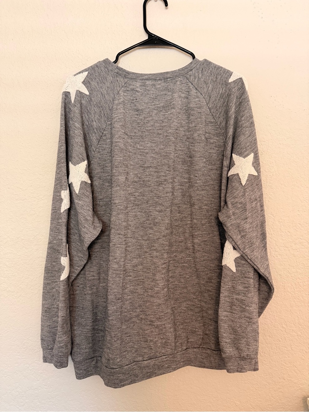 Easel Los Angeles Cotton Blend Sweater with Raised Star Detail - Picture 2 of 5